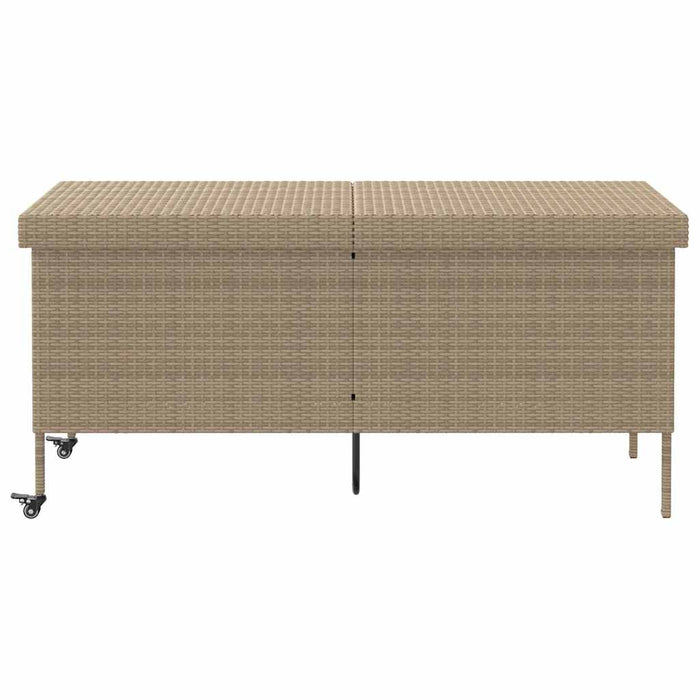 Cutie de depozitare grădină cu roți Bej 160x55x75 cm Poly Ratan - WALTI WALTI