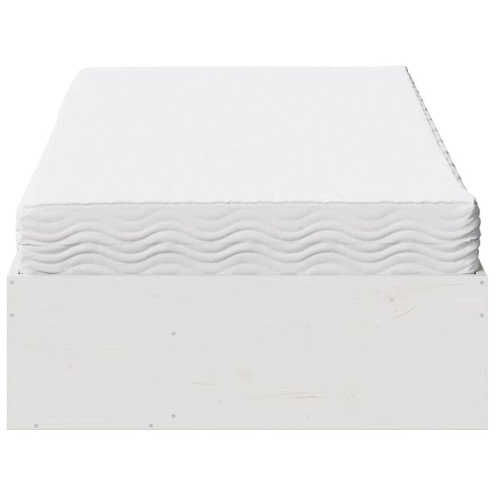 Pat de zi cu saltea alb 100x200 cm lemn masiv de pin - WALTI WALTI