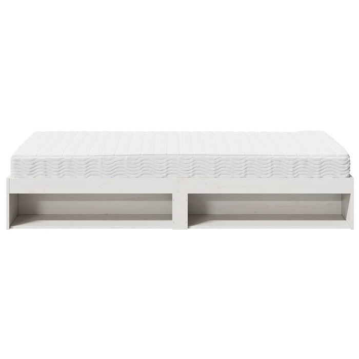 Pat de zi cu saltea alb 100x200 cm lemn masiv de pin - WALTI WALTI