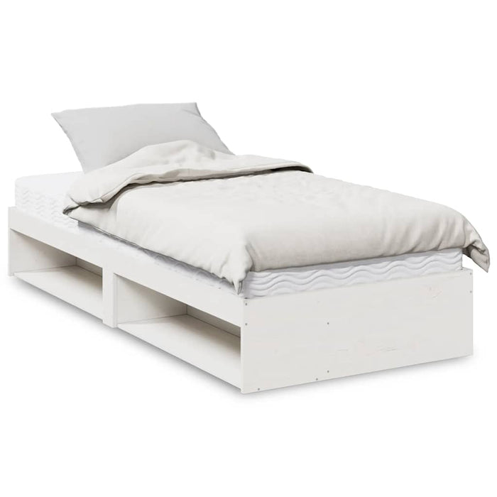 Pat de zi cu saltea alb 100x200 cm lemn masiv de pin - WALTI WALTI