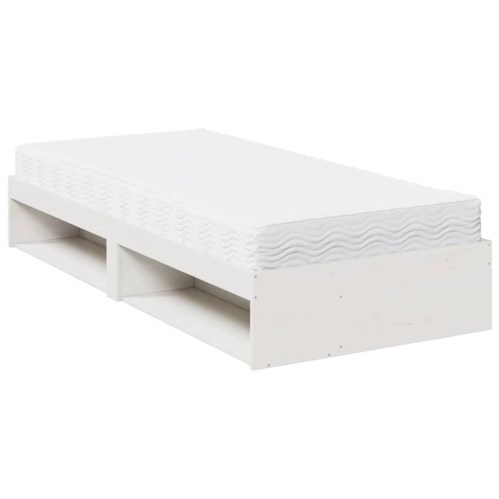 Pat de zi cu saltea, alb, 80x200 cm, lemn masiv pin - WALTI WALTI