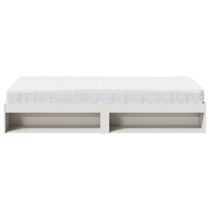 Pat de zi cu saltea, alb, 80x200 cm, lemn masiv pin - WALTI WALTI