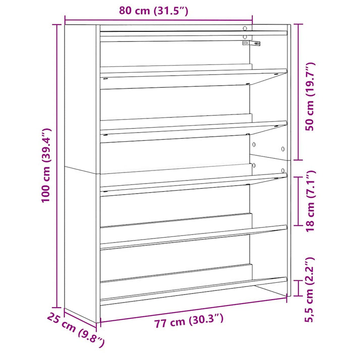 Pantofar, stejar artizanal, 80x25x100 cm lemn prelucrat - WALTI WALTI
