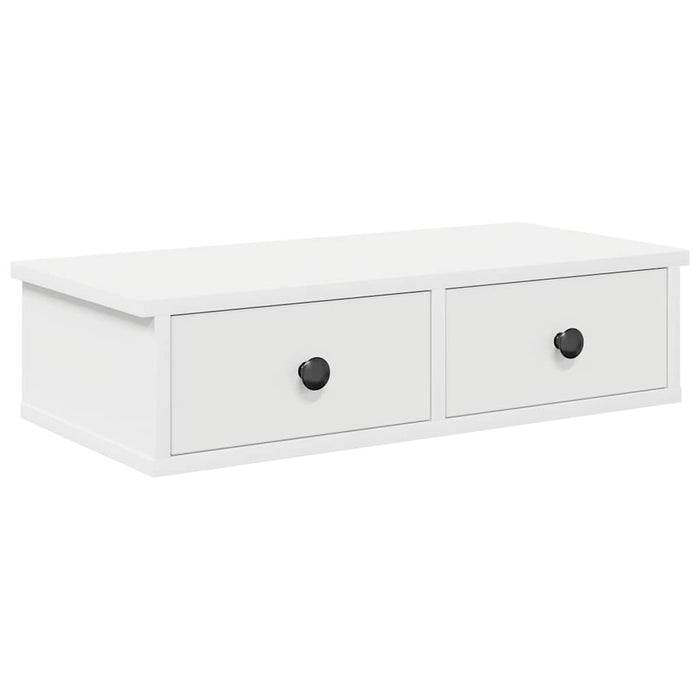 Raft de perete cu sertare, alb, 60x28x15 cm, lemn prelucrat WALTI