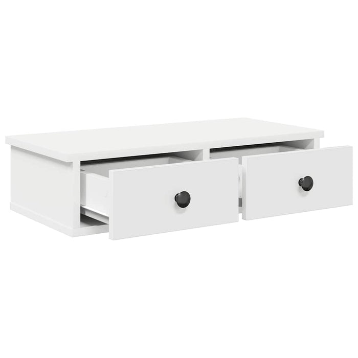 Raft de perete cu sertare, alb, 60x28x15 cm, lemn prelucrat WALTI