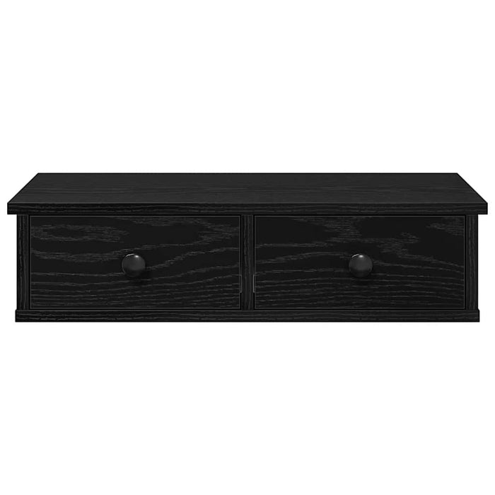 Raft de perete cu sertare negru 60x28x15 cm lemn prelucrat WALTI