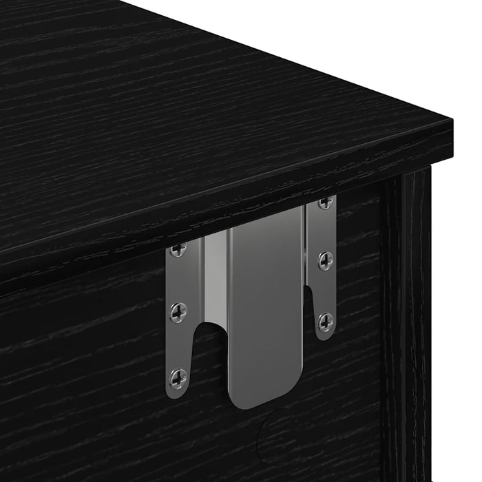 Raft de perete cu sertare negru 60x28x15 cm lemn prelucrat WALTI