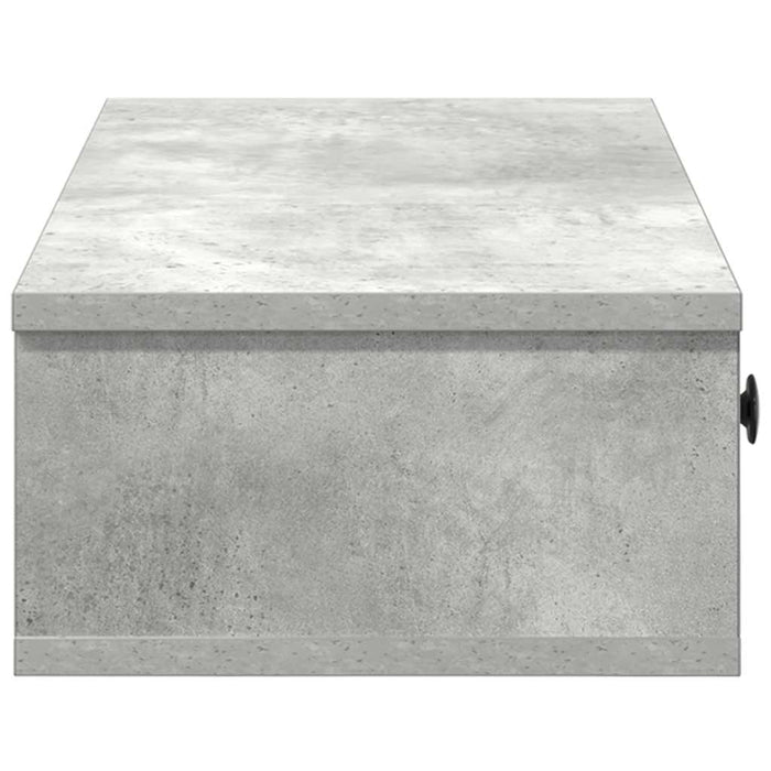 Raft de perete cu sertare Gri beton 60x28x15 cm Lemn prelucrat WALTI