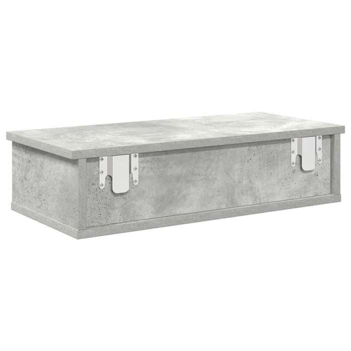 Raft de perete cu sertare Gri beton 60x28x15 cm Lemn prelucrat WALTI