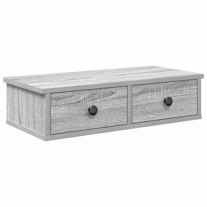 Raft de perete cu sertare Gri Sonoma 60x28x15 cm Lemn prelucrat WALTI