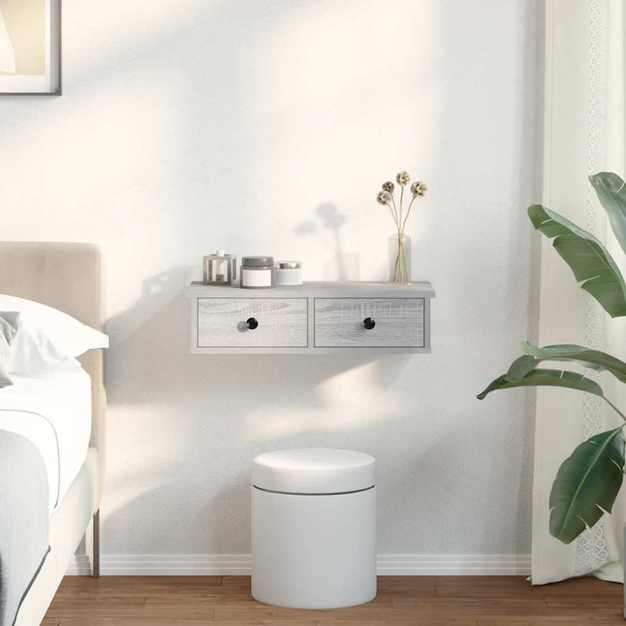 Raft de perete cu sertare Gri Sonoma 60x28x15 cm Lemn prelucrat WALTI