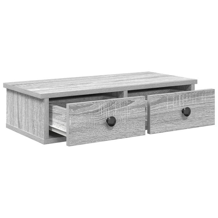Raft de perete cu sertare Gri Sonoma 60x28x15 cm Lemn prelucrat WALTI