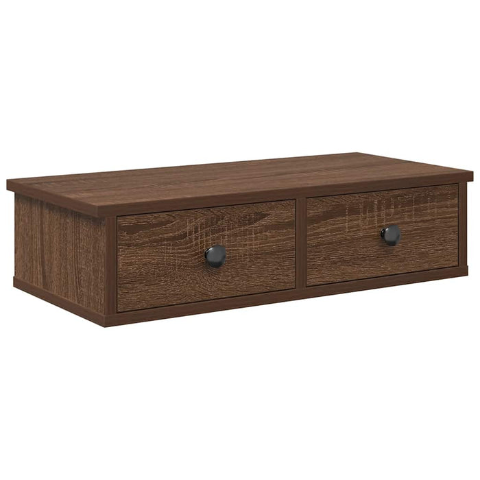 Raft de perete cu sertare Stejar maro 60x28x15cm lemn prelucrat WALTI