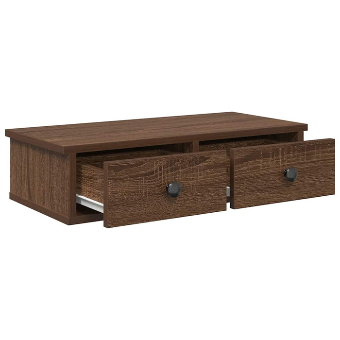 Raft de perete cu sertare Stejar maro 60x28x15cm lemn prelucrat WALTI