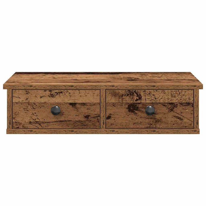 Raft de perete cu sertare Lemn vechi 60x28x15 cm Lemn prelucrat WALTI