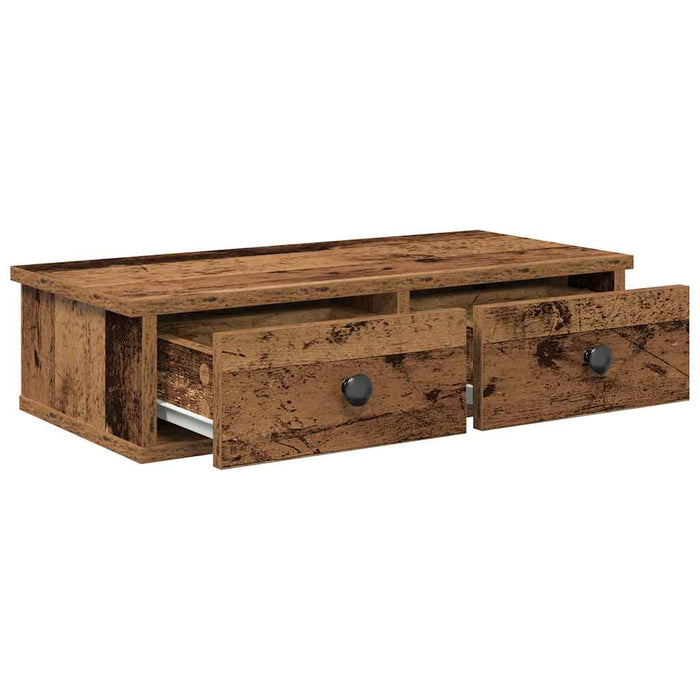 Raft de perete cu sertare Lemn vechi 60x28x15 cm Lemn prelucrat WALTI