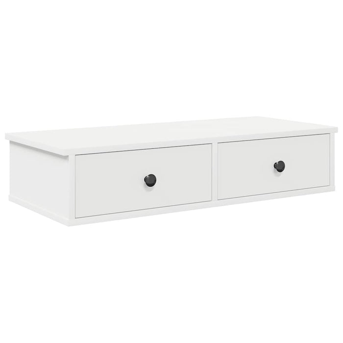 Raft de perete cu sertare, alb, 80x34x17 cm, lemn prelucrat WALTI