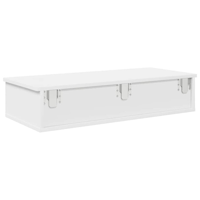 Raft de perete cu sertare, alb, 80x34x17 cm, lemn prelucrat WALTI