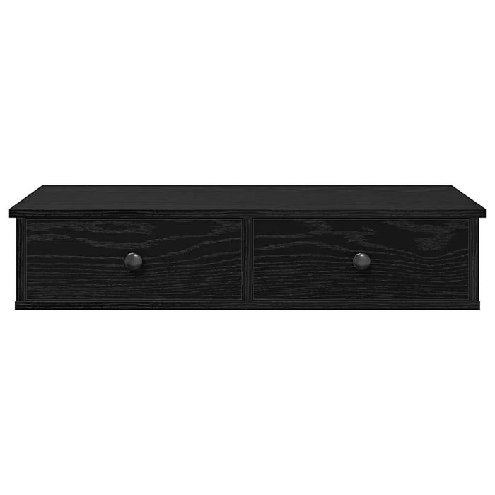 Raft de perete cu sertare negru 80x31x17 cm lemn prelucrat - WALTI WALTI