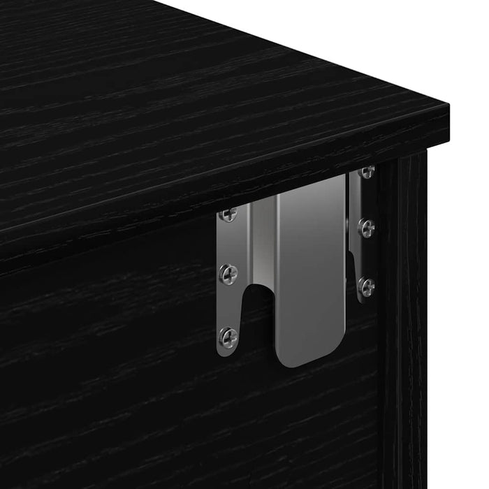 Raft de perete cu sertare negru 80x31x17 cm lemn prelucrat - WALTI WALTI