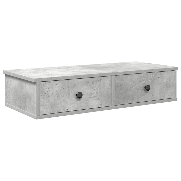 Raft de perete cu sertare Gri beton 80x31x17 cm Lemn prelucrat - WALTI WALTI