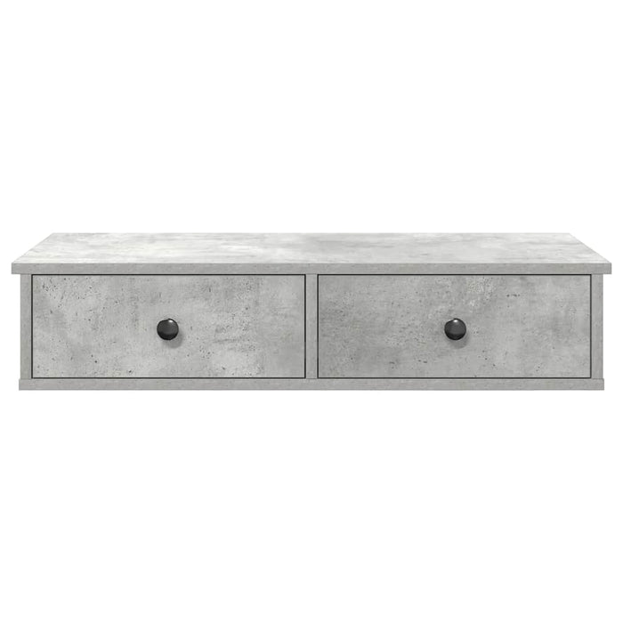 Raft de perete cu sertare Gri beton 80x31x17 cm Lemn prelucrat - WALTI WALTI