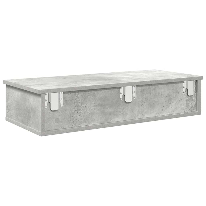 Raft de perete cu sertare Gri beton 80x31x17 cm Lemn prelucrat - WALTI WALTI
