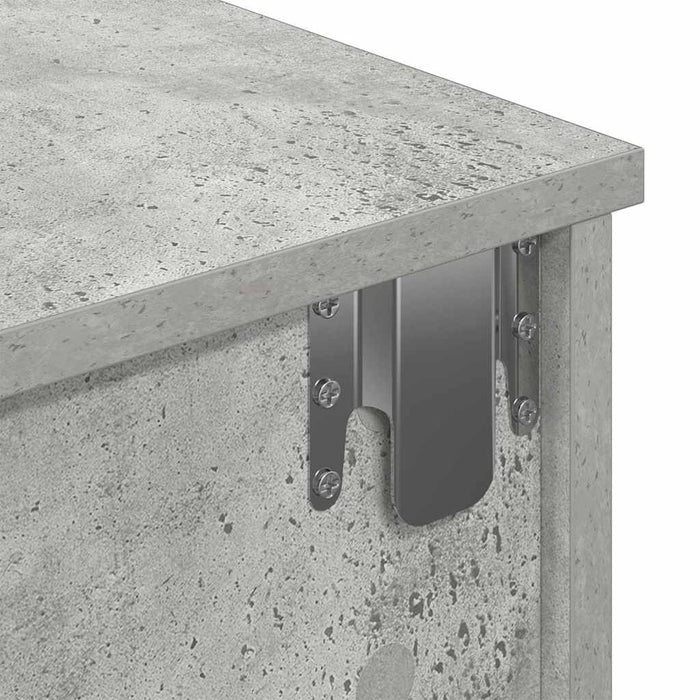 Raft de perete cu sertare Gri beton 80x31x17 cm Lemn prelucrat - WALTI WALTI