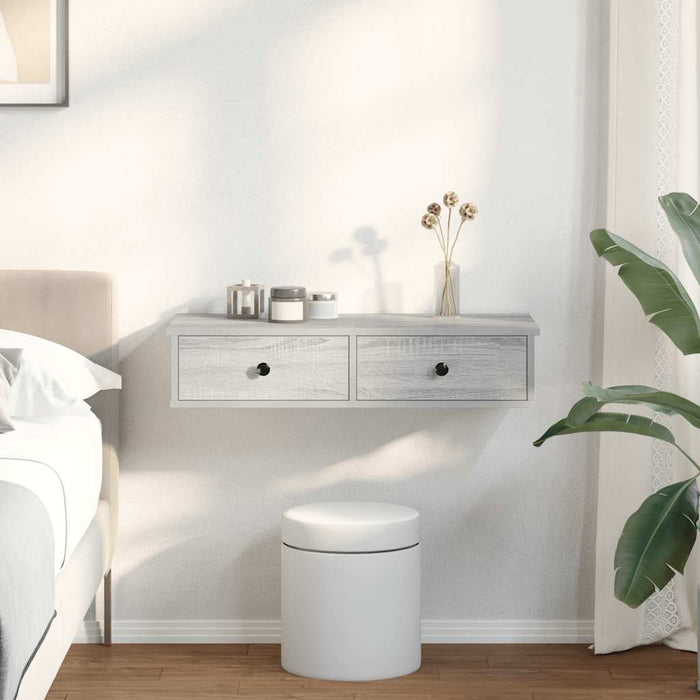 Raft de perete cu sertare Gri Sonoma 80x31x17 cm Lemn prelucrat - WALTI WALTI