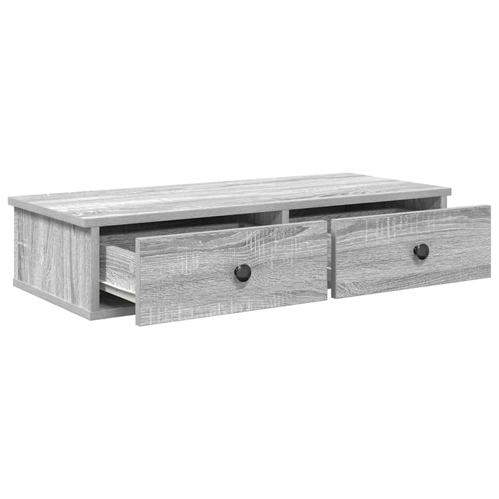 Raft de perete cu sertare Gri Sonoma 80x31x17 cm Lemn prelucrat - WALTI WALTI