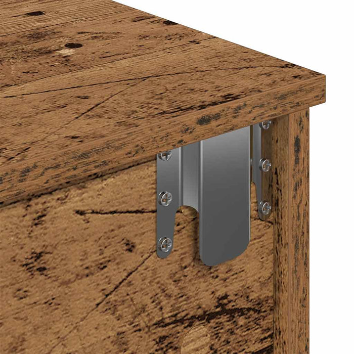 Raft de perete cu sertare Lemn vechi 80x31x17 cm Lemn prelucrat - WALTI WALTI