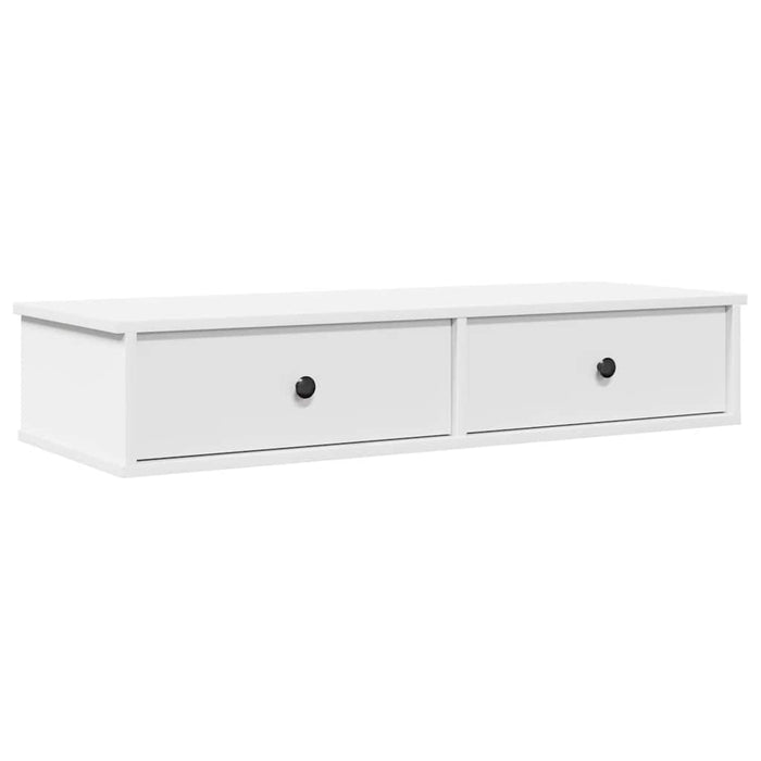 Raft de perete cu sertare, alb, 100x37,5x19 cm, lemn prelucrat - WALTI WALTI