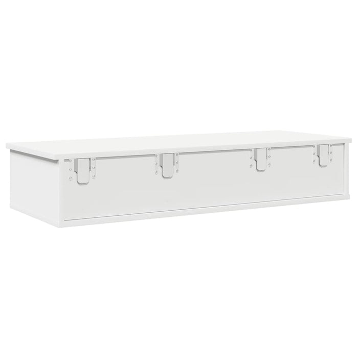 Raft de perete cu sertare, alb, 100x37,5x19 cm, lemn prelucrat - WALTI WALTI