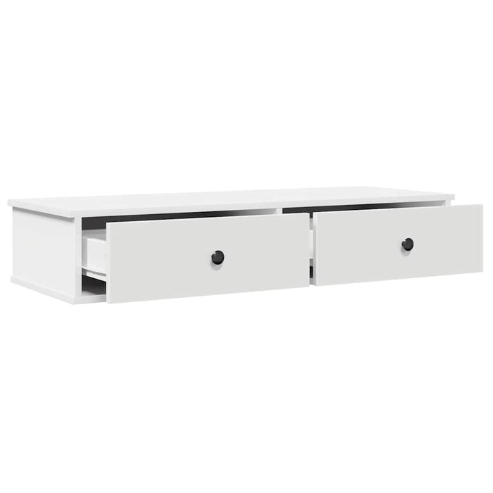 Raft de perete cu sertare, alb, 100x37,5x19 cm, lemn prelucrat - WALTI WALTI