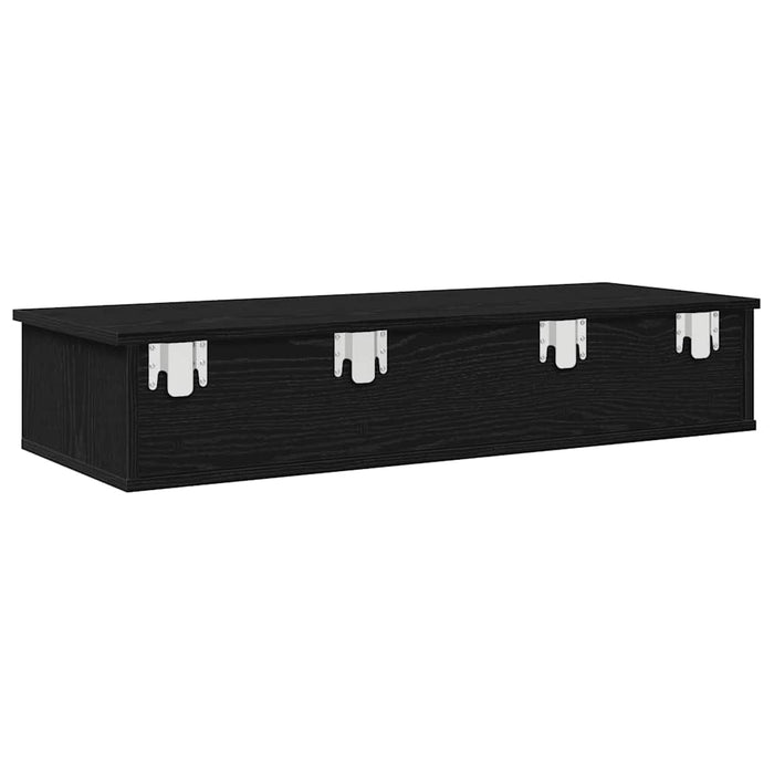 Raft de perete cu sertare negru 100x37,5x19 cm lemn prelucrat - WALTI WALTI