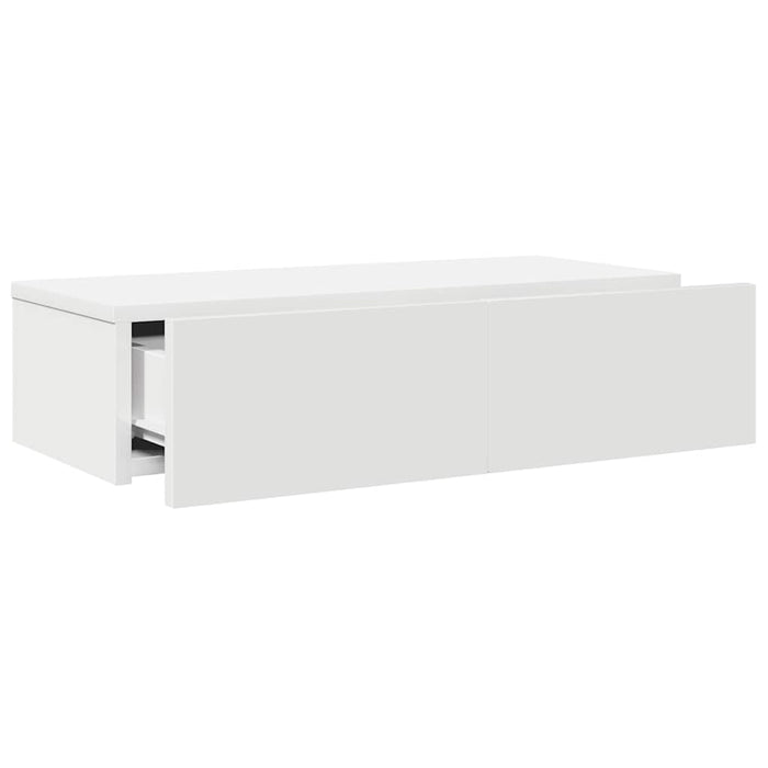 Raft de perete cu sertare, alb, 60x26,5x15 cm, lemn prelucrat - WALTI WALTI