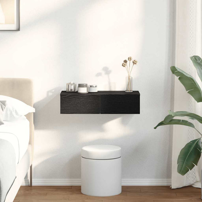 Raft de perete cu sertare negru 60x26,5x15 cm lemn prelucrat - WALTI WALTI