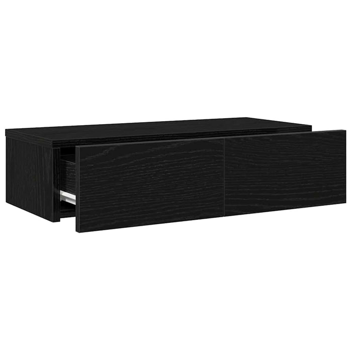 Raft de perete cu sertare negru 60x26,5x15 cm lemn prelucrat - WALTI WALTI