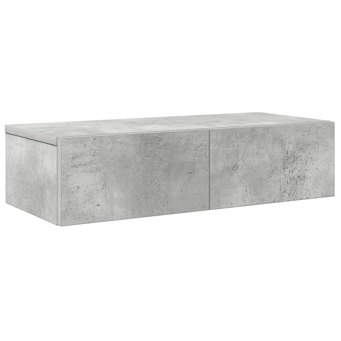 Raft de perete cu sertare Gri beton 60x26,5x15cm Lemn prelucrat - WALTI WALTI