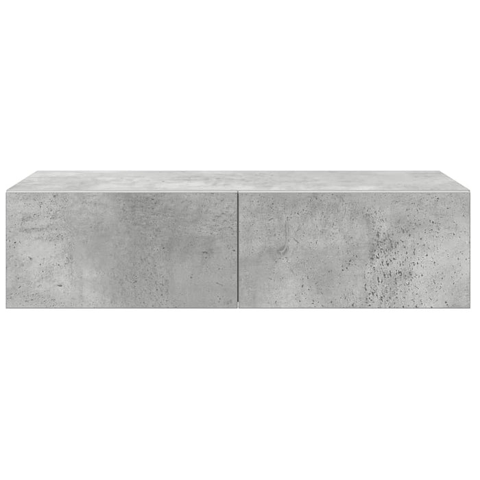Raft de perete cu sertare Gri beton 60x26,5x15cm Lemn prelucrat - WALTI WALTI