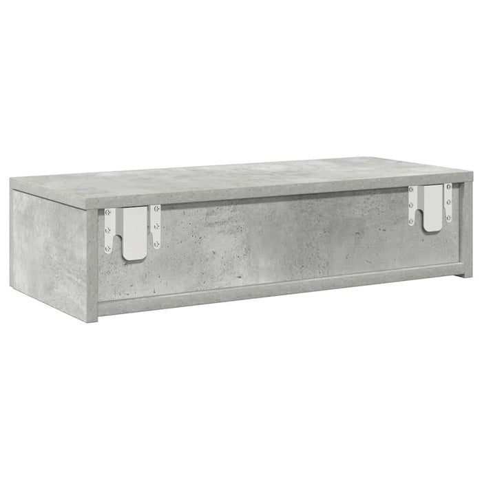 Raft de perete cu sertare Gri beton 60x26,5x15cm Lemn prelucrat - WALTI WALTI