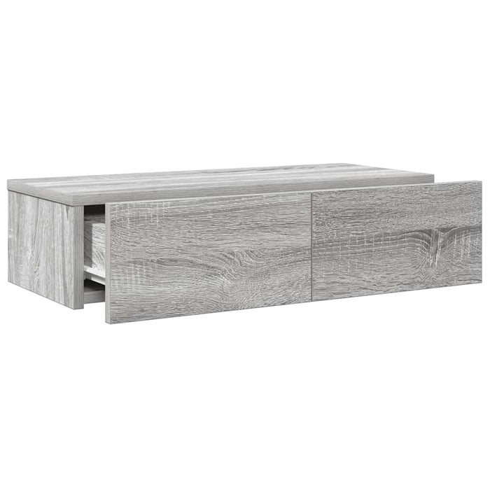 Raft perete cu sertare Gri Sonoma 60x26,5x15cm Lemn prelucrat - WALTI WALTI
