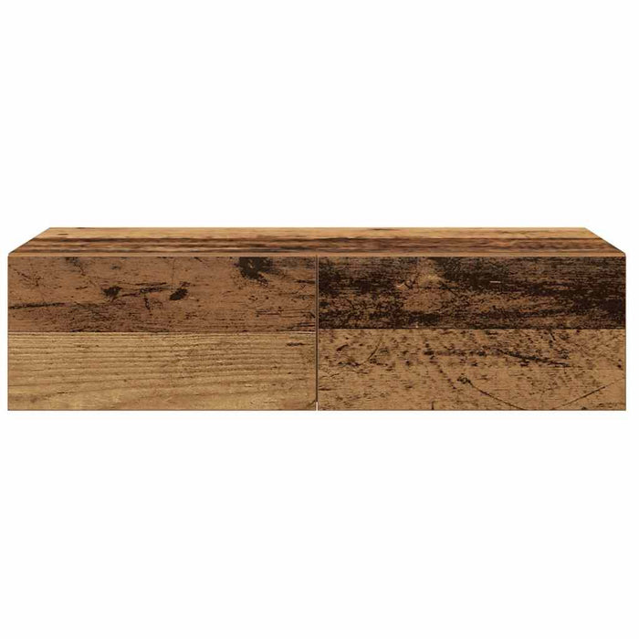 Raft perete cu sertare Lemn vechi 60x26,5x15 cm Lemn prelucrat - WALTI WALTI