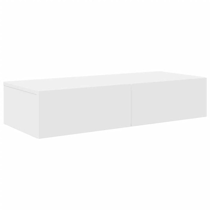 Raft de perete cu sertare, alb, 80x33x17 cm, lemn prelucrat - WALTI WALTI