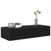 Raft de perete cu sertare negru 80x33x17 cm lemn prelucrat - WALTI WALTI