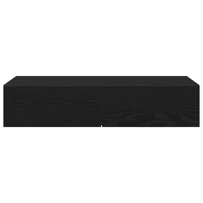 Raft de perete cu sertare negru 80x33x17 cm lemn prelucrat - WALTI WALTI
