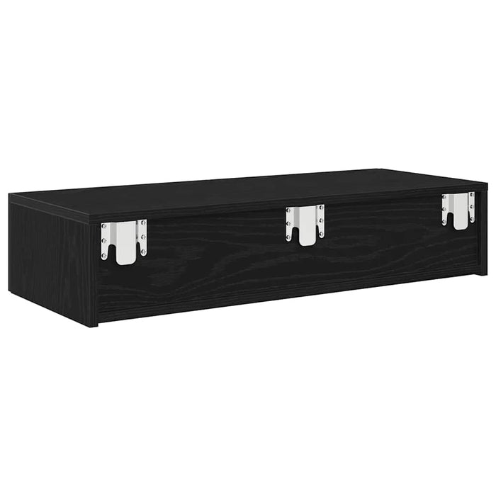 Raft de perete cu sertare negru 80x33x17 cm lemn prelucrat - WALTI WALTI