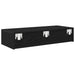 Raft de perete cu sertare negru 80x33x17 cm lemn prelucrat - WALTI WALTI