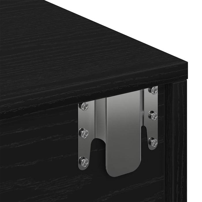Raft de perete cu sertare negru 80x33x17 cm lemn prelucrat - WALTI WALTI
