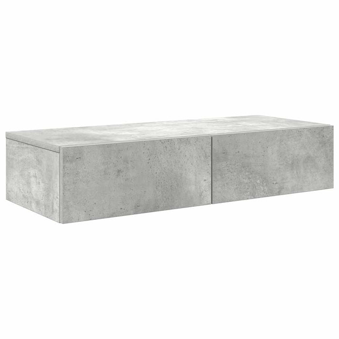 Raft de perete cu sertare Gri beton 80x33x17 cm Lemn prelucrat - WALTI WALTI